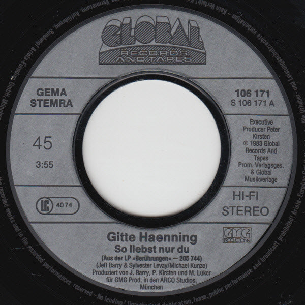 Gitte Hænning : So Liebst Nur Du  (7", Single)
