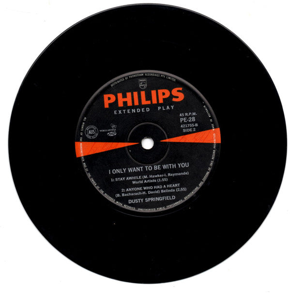 Dusty Springfield : I Only Want To Be With You (7", EP)