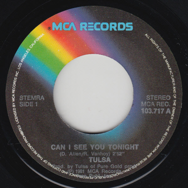 Tulsa (3) : Can I See You Tonight (7", Single)