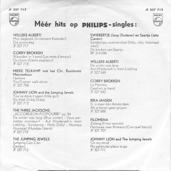 The Jumping Jewels : Jumping Can-Can / Zambesi  (7", Single, Mono)