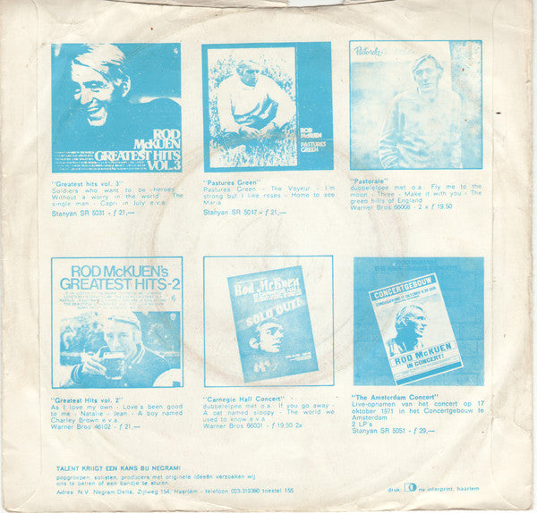 Rod McKuen : They're Playing Our Song (7", Single)