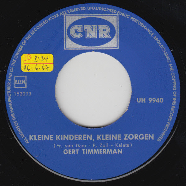 Gert Timmerman : Kleine Kinderen, Kleine Zorgen (7", Single, Red)