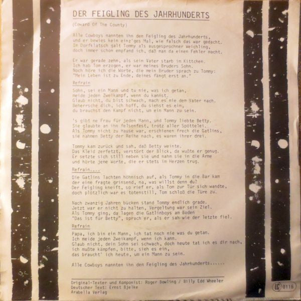 Bruce Low : Der Feigling Des Jahrhunderts (7", Single)