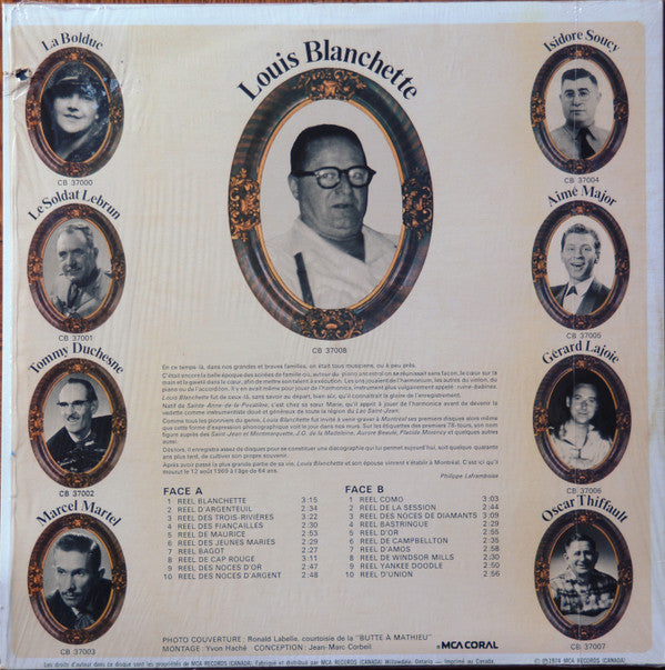 Louis Blanchette : Collection Québécoise : 20 Grands Succès D'Hier (LP, Comp)