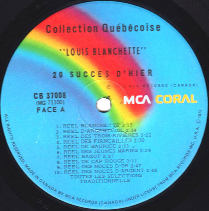 Louis Blanchette : Collection Québécoise : 20 Grands Succès D'Hier (LP, Comp)