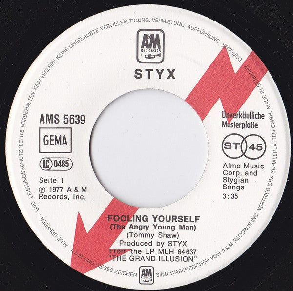 Styx : Fooling Yourself (7", Single, Promo)