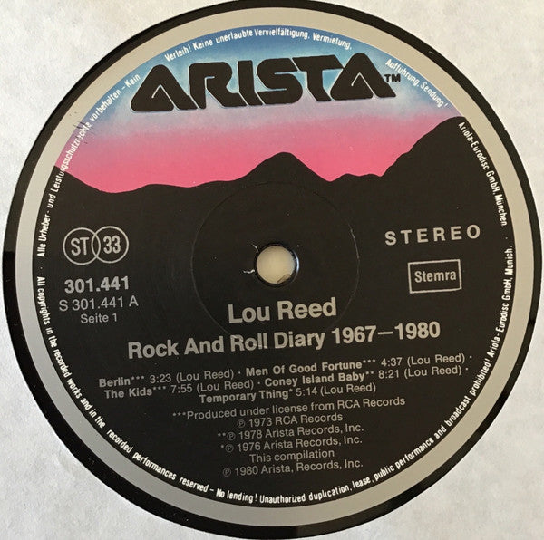 Lou Reed : Rock And Roll Diary 1967-1980 (2xLP, Comp, RP, Gat)