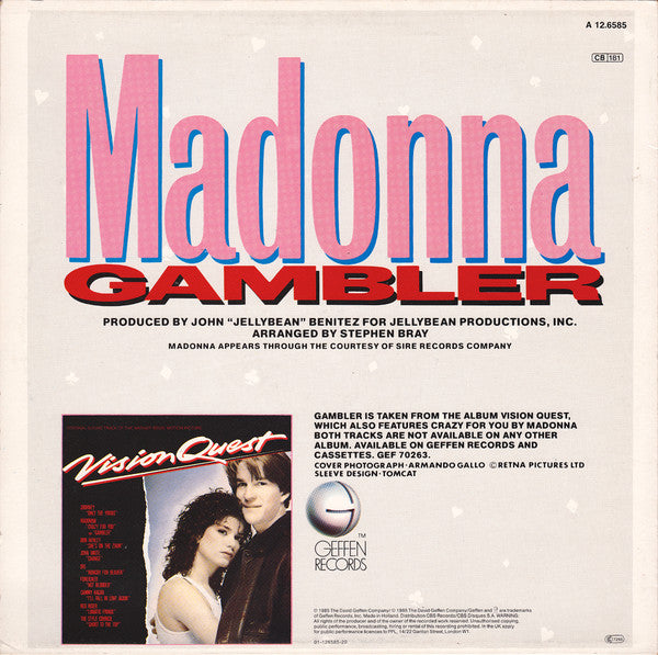 Madonna : Gambler (12", Maxi)