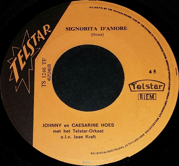 Johnny En Caesarine : Chérie ! (7", Single)