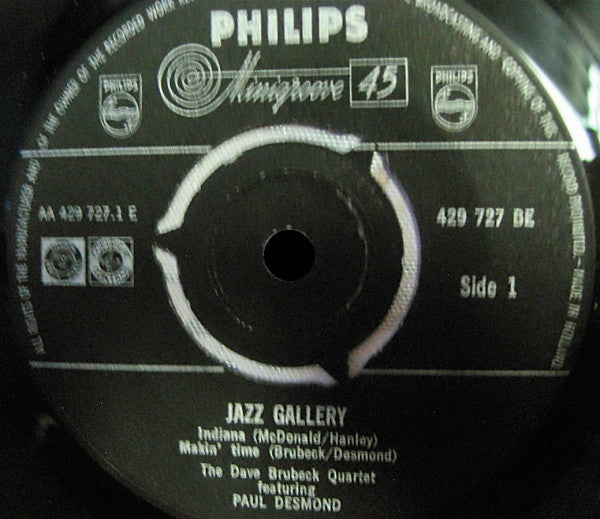Paul Desmond With The Dave Brubeck Quartet : The Dave Brubeck Quartet Featuring Paul Desmond (7", EP, Mono)