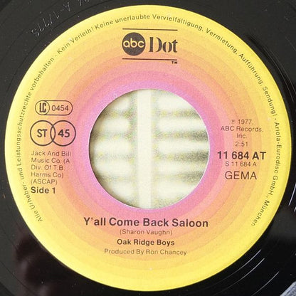 The Oak Ridge Boys : Y'all Come Back Saloon / Emmylou (7", Single)