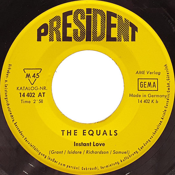 The Equals : Viva Bobby Joe / Instant Love (7", Single, Mono)