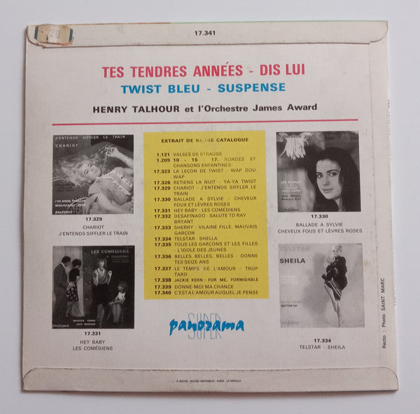 Henri Tallourd And James Award Et Son Orchestre : Tes Tendres Années - Dis Lui (7", EP)