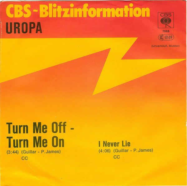 Uropa : Turn Me Off - Turn Me On (7", Single, Promo)