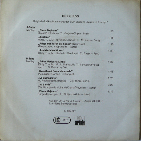 Rex Gildo : Viva La Festa - Rex Gildo In Südamerika (7", Single, Ltd)