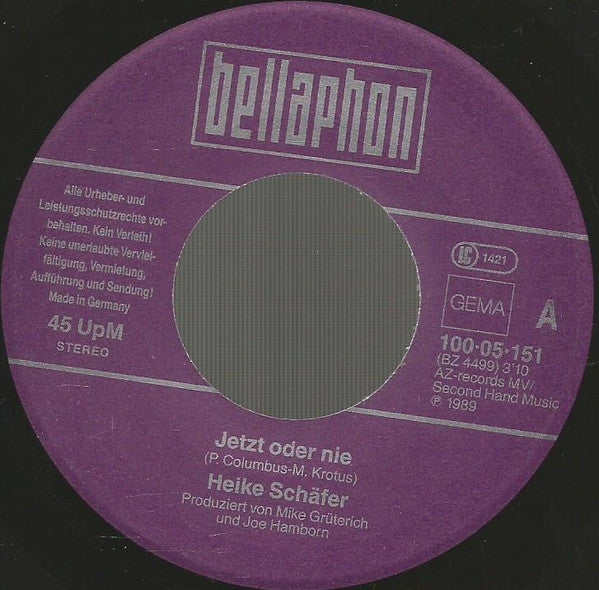 Heike Schäfer : Jetzt Oder Nie (7", Single)