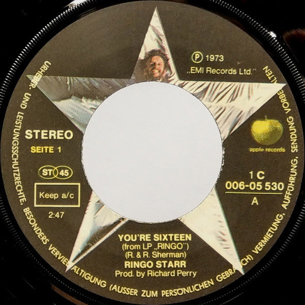 Ringo Starr : You're Sixteen (7", Single)