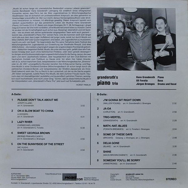 Granderath's Piano Trio : Granderath's Piano Trio (LP, Album)