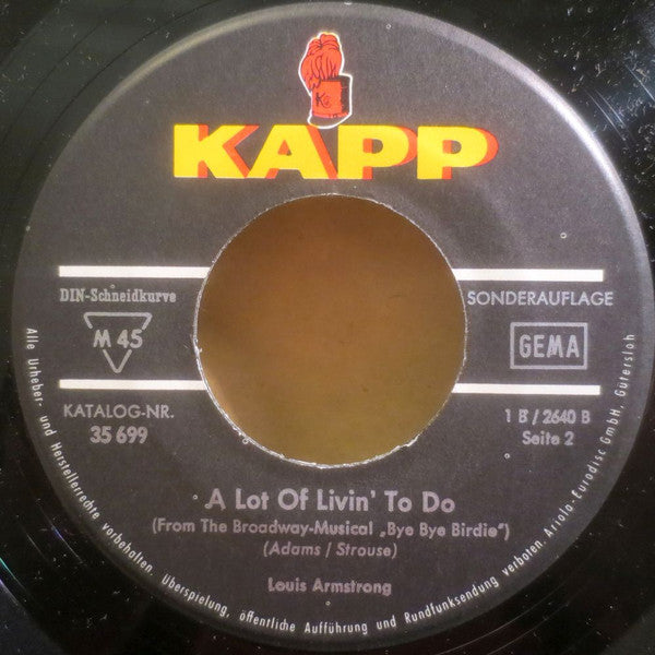 Louis Armstrong : Hello, Dolly! / A Lot Of Livin' To Do (7", Single, Club)