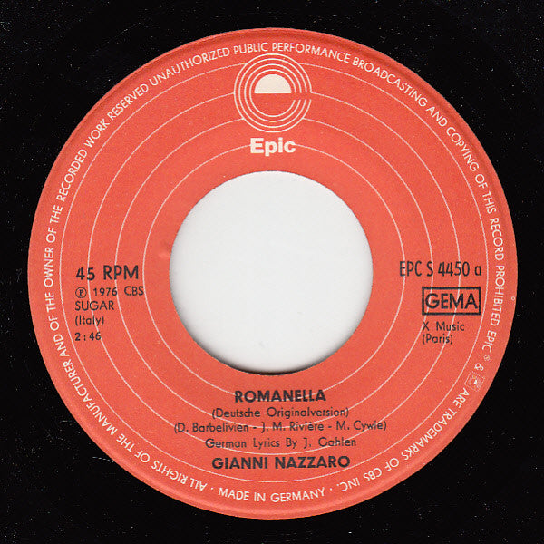 Gianni Nazzaro : Romanella (Deutsche Version) (7", Single)