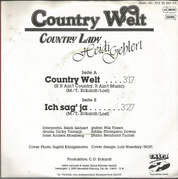 Heidi Gehlert : Country Welt (7", Single)