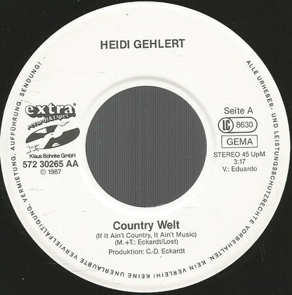 Heidi Gehlert : Country Welt (7", Single)