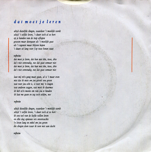 Alfred Martens : Dat Moet Je Leren (7", Single)