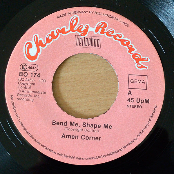 Amen Corner : Bend Me Shape Me  /  (If Paradise Is) Half As Nice (7", Single)