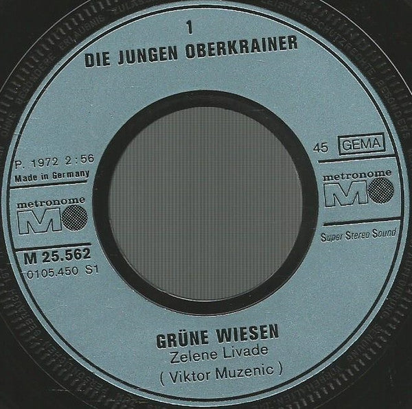 Die Jungen Oberkrainer : Grüne Wiesen / Bauernball (7", Single)