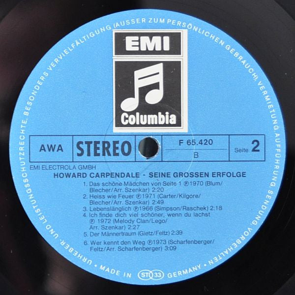Howard Carpendale : Seine Großen Erfolge (LP, Comp)