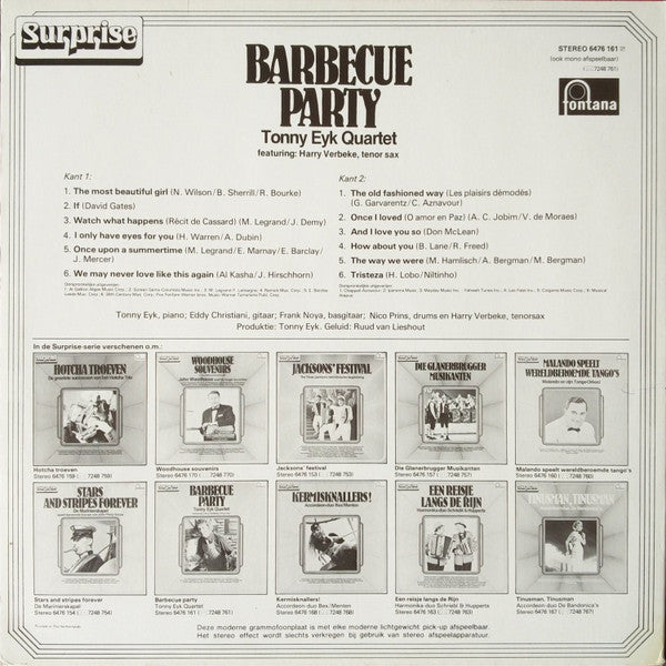 Tonny Eyk Quartet : Barbecue Party (LP, Comp)