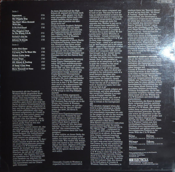 Donna Fargo : Masters Of Country And Western Vol. 2 (LP, Comp)