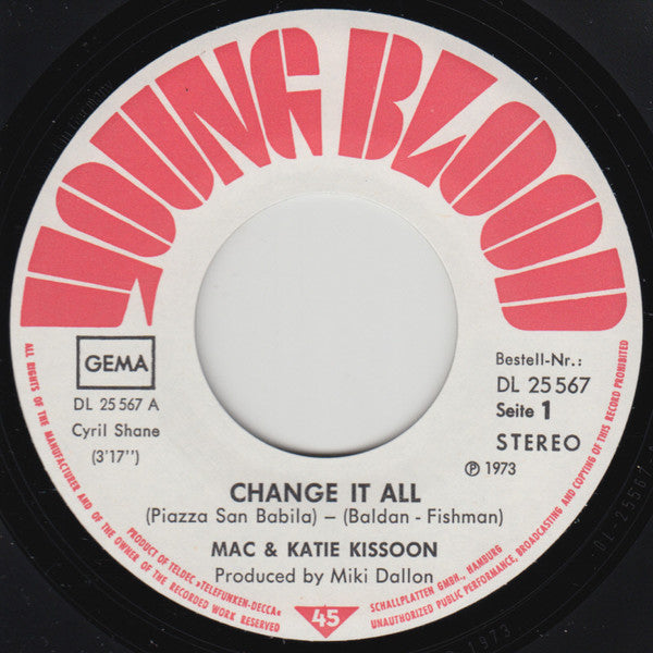 Mac And Katie Kissoon : Change It All / Bless Me (7", Single)