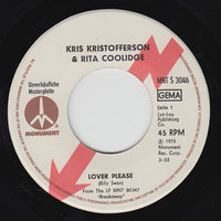 Kris Kristofferson & Rita Coolidge : Lover Please (7", Single, Promo)