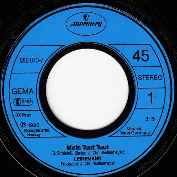 Leinemann : Mein Tuut Tuut (7", Single)