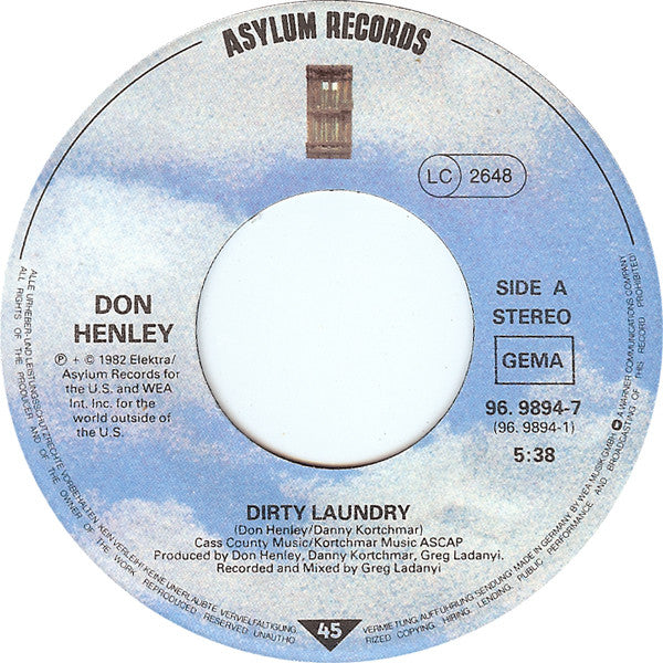 Don Henley : Dirty Laundry (7", Single)