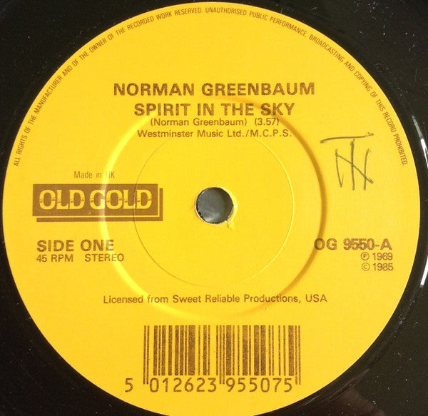 Norman Greenbaum : Spirit In The Sky / Milk Cow (7", Single)