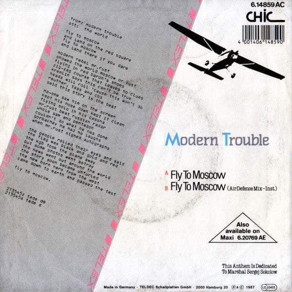 Modern Trouble : Fly To Moscow (7", Single, Ltd, Cle)