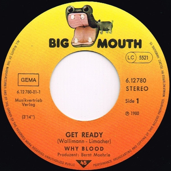 Why Blood : Get Ready (7", Single)
