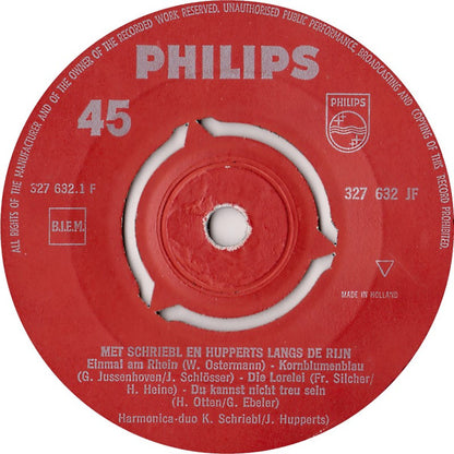 Harmonica Duo K. Schriebl / J. Hupperts : Met Schriebl En Hupperts Langs De Rijn (7")
