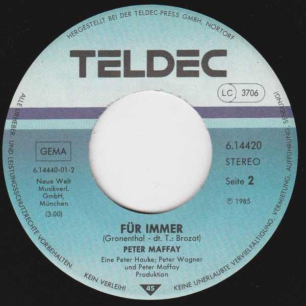 Peter Maffay : Sonne In Der Nacht (7", Single)