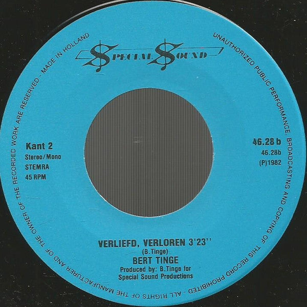 Bert Tinge : De Ster (7", Single)