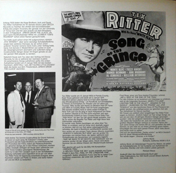 Tex Ritter : The Singing Cowboy (2xLP, Comp)