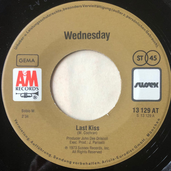 Wednesday (3) : Last Kiss  (7", Single)