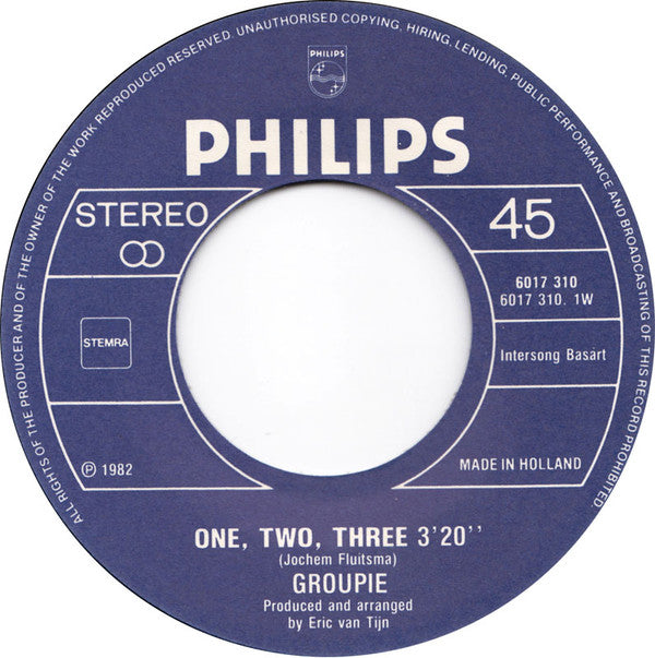 Groupie (4) : One, Two , Three (7", Single)