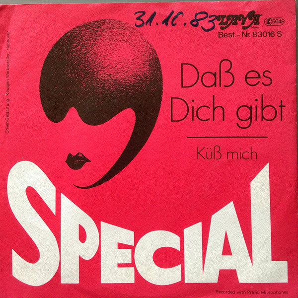 Special (7) : Daß Es Dich Gibt (7", Single)