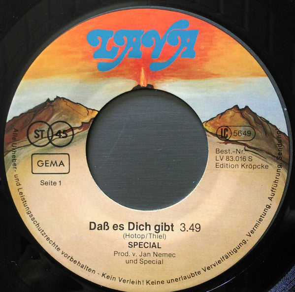 Special (7) : Daß Es Dich Gibt (7", Single)