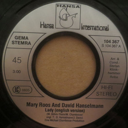 Mary Roos and David Hanselmann : Lady (English Version) (7", Single)