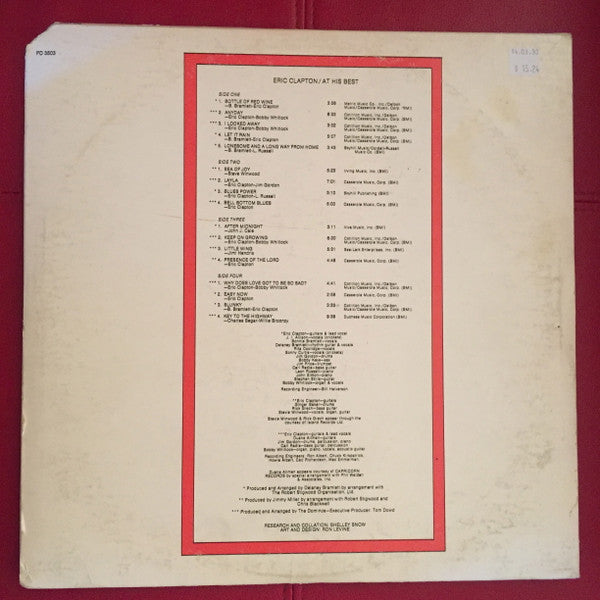 Eric Clapton : At His Best (2xLP, Comp, PRC)