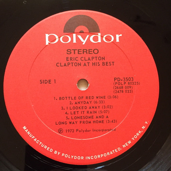 Eric Clapton : At His Best (2xLP, Comp, PRC)
